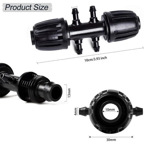 LAKJWO Raccord D'irrigation Goutte ¨¤ Goutte De Jardin De Connecteur D'eau Droit 10 Pi¨¨Ces Pour L'irrigation Horticole De Tuyau PE De 16 Mm 2 LAKJWO Raccord D'irrigation Goutte ¨¤ Goutte De Jardin De Connecteur D'eau Droit 10 Pi¨¨Ces Pour L'irrigation Horticole De Tuyau PE De 16 Mm – Image 2
