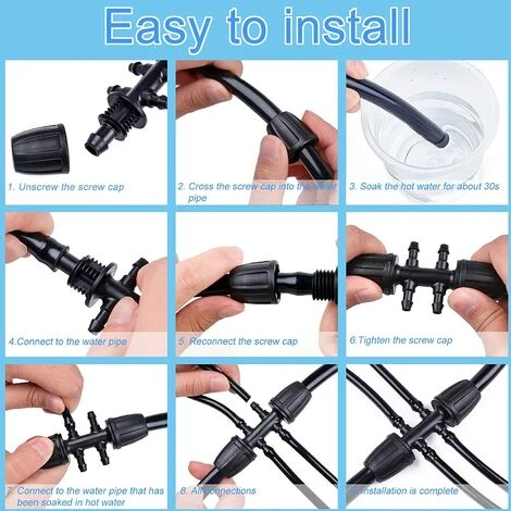 LAKJWO Raccord D'irrigation Goutte ¨¤ Goutte De Jardin De Connecteur D'eau Droit 10 Pi¨¨Ces Pour L'irrigation Horticole De Tuyau PE De 16 Mm 4 LAKJWO Raccord D'irrigation Goutte ¨¤ Goutte De Jardin De Connecteur D'eau Droit 10 Pi¨¨Ces Pour L'irrigation Horticole De Tuyau PE De 16 Mm – Image 4