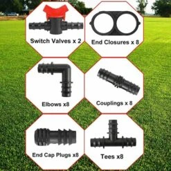 LAKJWO 42 Pièces Kit De Raccords D'irrigation Goutte à Goutte, Connecteurs Barbelés D'irrigation Arroseur D'irrigation Goutte à Goutte Pour Jardins Systèmes D'irrigation Agricoles -Promos Arrosage automatique Magasin 57663447 3
