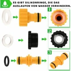 LAKJWO Raccord Tuyau D'Arrosage 13 Mm, Adaptateur Tuyau Arrosage Kit Matériau ABS Renforcé, Raccord Tuyau Arrosage Accessoires Raccord Rapide Sans Fuite Pour Tuyau D'Arrosage Robinet Avec Filetage -Promos Arrosage automatique Magasin 57663756 4