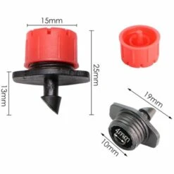 ROSIER 100PCS Goutteurs Irrigation Goutte à Goutte Dripper, Buses De Gicleurs Émetteur Jardin, Arrosage Goutte à Goutte Automatique 360° Réglable Pour Plante Serre Pelouse DIY ——VEBTles -Promos Arrosage automatique Magasin 57764113 3