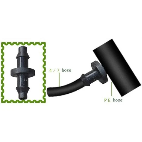 KARTOKNER 100pcs Connecteurs Cannelés 4/7 Kit De Raccords D'irrigation Raccords Cannelés Droits Pour Système De Tuyau D'irrigation Goutte à Goutte (Noir) 4 KARTOKNER 100pcs Connecteurs Cannelés 4/7 Kit De Raccords D'irrigation Raccords Cannelés Droits Pour Système De Tuyau D'irrigation Goutte à Goutte (Noir) – Image 4