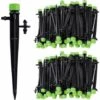 TRIOMPHE 50pcs Micro-asperseur D'irrigation Goutte à Goutte, T-Audace 360 Degrés 8 Trous D'eau Flux Irrigation Emetteurs Pour Tube De 1/4 (4-7mm), Pour Système D'irrigation Goutte à Goutte De Jardin, Vert