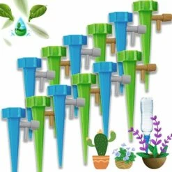 LYCXAMES Systeme Arrosage Goutte Goutte 12 Pièces Irrigation Goutte Goutte Kit Plante D'irrigation Cône Pour Arrosage Bouteille Dans Jardin, Balcon, Vacances, Intérieur Et Extérieur