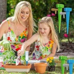 LYCXAMES Systeme Arrosage Goutte Goutte 12 Pièces Irrigation Goutte Goutte Kit Plante D'irrigation Cône Pour Arrosage Bouteille Dans Jardin, Balcon, Vacances, Intérieur Et Extérieur -Promos Arrosage automatique Magasin 58374463 4