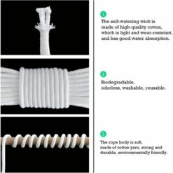 LYCXAMES Corde De Mèche Irrigation 20m Automatique Arrosage Corde Coton 4 MM Avec Système D'irrigation Automatique DIY Vacation Dispositif D'arrosage Pour Plantes Pour Jardins, Paniers, Pots, Plantes 8 LYCXAMES Corde De Mèche Irrigation 20m Automatique Arrosage Corde Coton 4 MM Avec Système D'irrigation Automatique DIY Vacation Dispositif D'arrosage Pour Plantes Pour Jardins, Paniers, Pots, Plantes -Promos Arrosage automatique Magasin 58374741 4