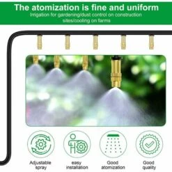 CHANCEY 30 Pièces Buse D'Atomisation En Cuivre Réglable Pulvérisateur D'Irrigation Goutte à Goutte 4 / 7mm Atomisation Micro Arroseur Équipement D'Irrigation Refroidissement Jardin Serre Légumes，SEMAket -Promos Arrosage automatique Magasin 58481943 3