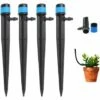 AOUGO 100PCS Goutteurs Irrigation Goutte à Goutte Dripper, DIY Centrale D'Irrigation, Arrosage Goutte à Goutte,Irrigation Goutte à Goutte Kit Pour Les Plantes D'IntéRieur Et D'ExtéRieur- Bleu- 360° Réglable