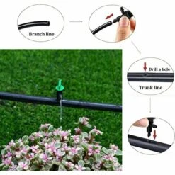 AOUGO 60Pcs Émetteur De Goutte à Goutte D'Irrigation, HOINCO 3 Tailles Émetteur De Goutteur D'Irrigation De Drapeau De Jardin, Pour Pelouse, Arbres, Arbustes, Jardin (4L/H Noir, 8L/H Bleu, 16L/H Vert) -Promos Arrosage automatique Magasin 58574985 4