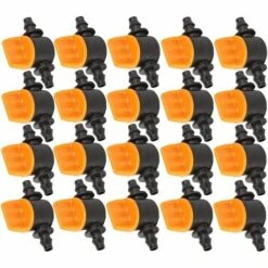 KARTOKNER Lot De 20 Mini Valves D'irrigation Goutte à Goutte De 6,35 Mm Pour Tuyau D'irrigation De 4/7 Mm (4/7 Tube Fin Droit à Travers La Vanne De Contr?le)