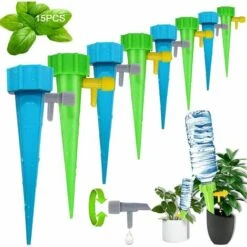 STARLIGHT Irrigation Goutte à Goutte Kit,SL.GT 15 Pcs Arroseurs Automatiques Plantes,Irrigation Goutte à Goutte Bouteille,Plantes Irrigation Système,avec Valve