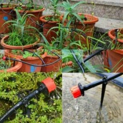 NAXUNNN Goutteurs Irrigation Réglable Arrosage Goutte à Goutte Avec Tee-Joints Piquets De Support De Tuyau D'égouttement Kit Automatique D'Arrosage De Système 150pcs -Promos Arrosage automatique Magasin 59081903 5