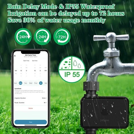 MODOU Automatique Arrosage WiFi Bluetooth, Programmateur Arrosage Avec Passerelle, Irrigation Arrosage, Minuteur Arrosage Goutte à Goutte, Imperméable, Irrigation Pour Jardin 4 MODOU Automatique Arrosage WiFi Bluetooth, Programmateur Arrosage Avec Passerelle, Irrigation Arrosage, Minuteur Arrosage Goutte à Goutte, Imperméable, Irrigation Pour Jardin – Image 4