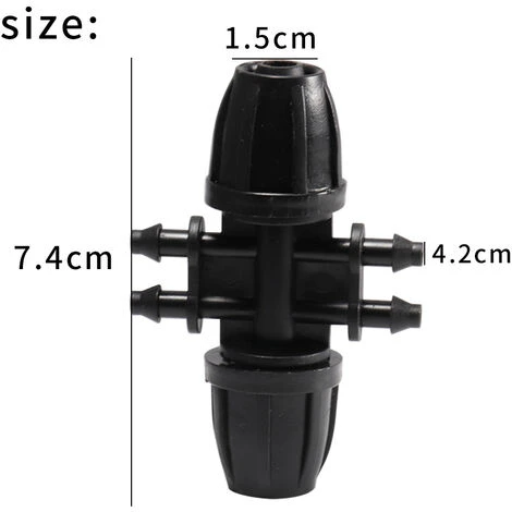 TINOR Connecteur De Tuyau D'irrigation De Jardin, Connecteurs En T Barbelé Irrigation Goutte à Goutte Pour Tube D'irrigation 1/2 Pouce à 1/4 Pouce Accessoires D'arrosage 6 Voies, Noir 2 TINOR Connecteur De Tuyau D'irrigation De Jardin, Connecteurs En T Barbelé Irrigation Goutte à Goutte Pour Tube D'irrigation 1/2 Pouce à 1/4 Pouce Accessoires D'arrosage 6 Voies, Noir – Image 2