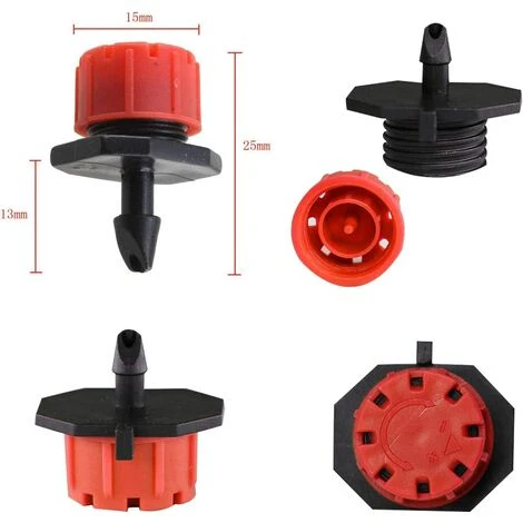 LYCXAMES 200Pièces Buse De Goutteur D'Irrigation Réglable, Arroseurs D'Irrigation Goutte à Goutte à Débit Réglable à 360 Degrés, Convient Aux Tubes De 4 Mm ID, Émetteur De Goutte à Goutte (Rouge) 2 LYCXAMES 200Pièces Buse De Goutteur D'Irrigation Réglable, Arroseurs D'Irrigation Goutte à Goutte à Débit Réglable à 360 Degrés, Convient Aux Tubes De 4 Mm ID, Émetteur De Goutte à Goutte (Rouge) – Image 2