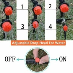 LYCXAMES 200Pièces Buse De Goutteur D'Irrigation Réglable, Arroseurs D'Irrigation Goutte à Goutte à Débit Réglable à 360 Degrés, Convient Aux Tubes De 4 Mm ID, Émetteur De Goutte à Goutte (Rouge) 9 LYCXAMES 200Pièces Buse De Goutteur D'Irrigation Réglable, Arroseurs D'Irrigation Goutte à Goutte à Débit Réglable à 360 Degrés, Convient Aux Tubes De 4 Mm ID, Émetteur De Goutte à Goutte (Rouge) -Promos Arrosage automatique Magasin 59304109 5