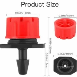 LYCXAMES 100 Pièces Buse De Goutteur D'Irrigation Réglable, Arroseurs D'Irrigation Goutte à Goutte à Débit Réglable à 360 Degrés, Convient Aux Tubes De 4 Mm ID, Émetteur De Goutte à Goutte (Rouge) -Promos Arrosage automatique Magasin 59304116 3