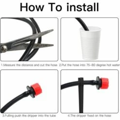 LYCXAMES 100 Pièces Buse De Goutteur D'Irrigation Réglable, Arroseurs D'Irrigation Goutte à Goutte à Débit Réglable à 360 Degrés, Convient Aux Tubes De 4 Mm ID, Émetteur De Goutte à Goutte (Rouge) -Promos Arrosage automatique Magasin 59304116 4