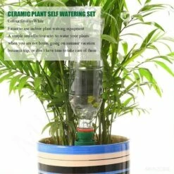 DECKON Irrigation Goutte A Goutte Bouteille, 4 Pièces Arrosage Goutte à Goutte En Céramique Arroseur Automatique Plantes Système D'Irrigation Automatique Pour Jardin Maison Intérieur Extérieur -Promos Arrosage automatique Magasin 59386985 3