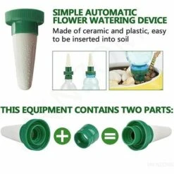DECKON Irrigation Goutte A Goutte Bouteille, 4 Pièces Arrosage Goutte à Goutte En Céramique Arroseur Automatique Plantes Système D'Irrigation Automatique Pour Jardin Maison Intérieur Extérieur -Promos Arrosage automatique Magasin 59386985 4