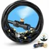 DECKON Système De Brumisation 8M, Brumisateur Terrasse Système De Refroidissement De Brumisation Kit De Tuyau Brumisateur Extérieur Pour Jardin Parasol Trampoline Serre Piscine