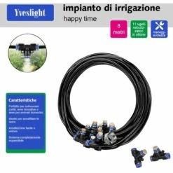 DECKON Système De Brumisation 8M, Brumisateur Terrasse Système De Refroidissement De Brumisation Kit De Tuyau Brumisateur Extérieur Pour Jardin Parasol Trampoline Serre Piscine -Promos Arrosage automatique Magasin 59663106 2
