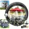 AIDUCHO Système De Brumisation (18M) Système De Refroidissement Par Brouillard Extérieur Ligne De Brumisation Avec 18 Buses D'arrosage En Laiton Brumisateur Pour Jardin Patio Trampoline Terrasse