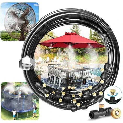 AIDUCHO Système De Brumisation (18M) Système De Refroidissement Par Brouillard Extérieur Ligne De Brumisation Avec 18 Buses D'arrosage En Laiton Brumisateur Pour Jardin Patio Trampoline Terrasse 1 AIDUCHO Système De Brumisation (18M) Système De Refroidissement Par Brouillard Extérieur Ligne De Brumisation Avec 18 Buses D'arrosage En Laiton Brumisateur Pour Jardin Patio Trampoline Terrasse