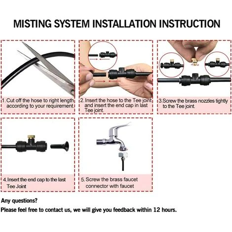 AIDUCHO Système De Brumisation (18M) Système De Refroidissement Par Brouillard Extérieur Ligne De Brumisation Avec 18 Buses D'arrosage En Laiton Brumisateur Pour Jardin Patio Trampoline Terrasse 3 AIDUCHO Système De Brumisation (18M) Système De Refroidissement Par Brouillard Extérieur Ligne De Brumisation Avec 18 Buses D'arrosage En Laiton Brumisateur Pour Jardin Patio Trampoline Terrasse – Image 3
