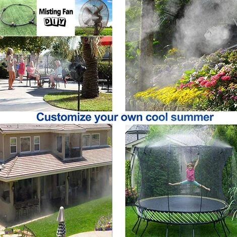 AIDUCHO Système De Brumisation (18M) Système De Refroidissement Par Brouillard Extérieur Ligne De Brumisation Avec 18 Buses D'arrosage En Laiton Brumisateur Pour Jardin Patio Trampoline Terrasse 4 AIDUCHO Système De Brumisation (18M) Système De Refroidissement Par Brouillard Extérieur Ligne De Brumisation Avec 18 Buses D'arrosage En Laiton Brumisateur Pour Jardin Patio Trampoline Terrasse – Image 4