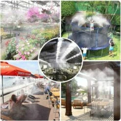 AIDUCHO Système De Brumisation (18M) Système De Refroidissement Par Brouillard Extérieur Ligne De Brumisation Avec 18 Buses D'arrosage En Laiton Brumisateur Pour Jardin Patio Trampoline Terrasse 9 AIDUCHO Système De Brumisation (18M) Système De Refroidissement Par Brouillard Extérieur Ligne De Brumisation Avec 18 Buses D'arrosage En Laiton Brumisateur Pour Jardin Patio Trampoline Terrasse -Promos Arrosage automatique Magasin 59675169 5