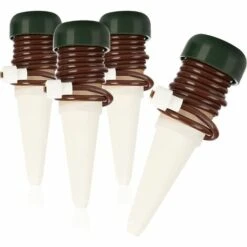PERLE RARE 4X Cône D'arrosage, Cône D'argile Avec Tuyau Comme Distributeur D'eau Goutte à Goutte En Vacances, Système D'arrosage Automatique (4 Pièces - Marron)