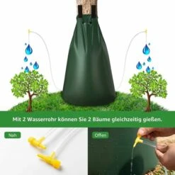PERLE RARE Sac D'irrigation D'arbre, Système D'irrigation à Débit Réglable De Grande Capacité De 75 L Sac à Eau En PVC Durable Avec Fermeture éclair -Promos Arrosage automatique Magasin 59967738 3
