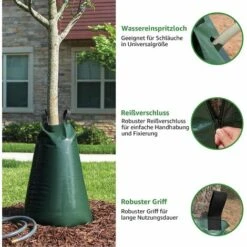 PERLE RARE Sac D'irrigation D'arbre, Système D'irrigation à Débit Réglable De Grande Capacité De 75 L Sac à Eau En PVC Durable Avec Fermeture éclair -Promos Arrosage automatique Magasin 59967738 4