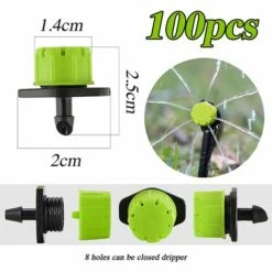 PERLE RARE 100 Pièces Goutte à Goutte Réglable Système D'arrosage Automatique Micro Arroseur Bricolage Plante Serre Jardin, Vert 6 PERLE RARE 100 Pièces Goutte à Goutte Réglable Système D'arrosage Automatique Micro Arroseur Bricolage Plante Serre Jardin, Vert -Promos Arrosage automatique Magasin 59968095 2