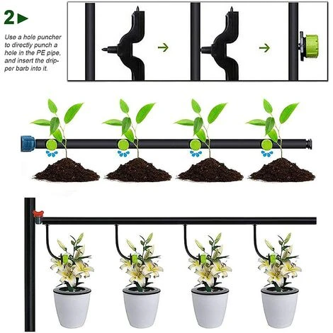 PERLE RARE 100 Pièces Goutte à Goutte Réglable Système D'arrosage Automatique Micro Arroseur Bricolage Plante Serre Jardin, Vert 4 PERLE RARE 100 Pièces Goutte à Goutte Réglable Système D'arrosage Automatique Micro Arroseur Bricolage Plante Serre Jardin, Vert – Image 4