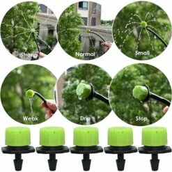 PERLE RARE 100 Pièces Goutte à Goutte Réglable Système D'arrosage Automatique Micro Arroseur Bricolage Plante Serre Jardin, Vert 9 PERLE RARE 100 Pièces Goutte à Goutte Réglable Système D'arrosage Automatique Micro Arroseur Bricolage Plante Serre Jardin, Vert -Promos Arrosage automatique Magasin 59968095 5