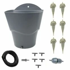 IRISO Kit Réserve D'eau 12 L Avec Kit De 6 Goutteurs Gris - Gris Foncé