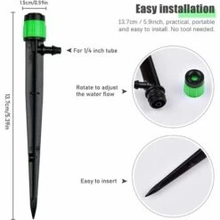 GUAZHUNIFR 100 Pièces Goutteur D'irrigation, 360 Degrés Adjustable Micro Sprinkler Pour Tube D'irrigation, Pour L'irrigation De Pelouse De Serre De Jardin(Vert),GU.B/bon 7 GUAZHUNIFR 100 Pièces Goutteur D'irrigation, 360 Degrés Adjustable Micro Sprinkler Pour Tube D'irrigation, Pour L'irrigation De Pelouse De Serre De Jardin(Vert),GU.B/bon -Promos Arrosage automatique Magasin 60278836 3