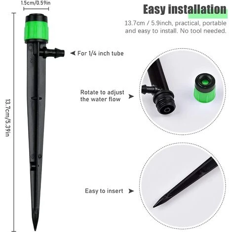 GUAZHUNIFR 100 Pièces Goutteur D'irrigation, 360 Degrés Adjustable Micro Sprinkler Pour Tube D'irrigation, Pour L'irrigation De Pelouse De Serre De Jardin(Vert),GU.B/bon 3 GUAZHUNIFR 100 Pièces Goutteur D'irrigation, 360 Degrés Adjustable Micro Sprinkler Pour Tube D'irrigation, Pour L'irrigation De Pelouse De Serre De Jardin(Vert),GU.B/bon – Image 3