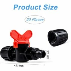 AOUGO 20 Pièces Vanne Commutateur D'Irrigation Goutte Tube D'Irrigation PE 16 Mm Raccords Verrouillage Barbelés Vannes Connecteurs Tuyau Vanne Barbelée Jardin - Arrêter/Activer Le Débit D'eau -Promos Arrosage automatique Magasin 60281897 2