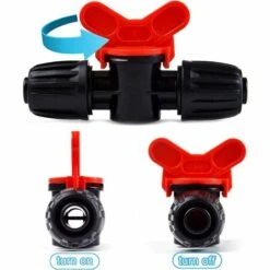 AOUGO 20 Pièces Vanne Commutateur D'Irrigation Goutte Tube D'Irrigation PE 16 Mm Raccords Verrouillage Barbelés Vannes Connecteurs Tuyau Vanne Barbelée Jardin - Arrêter/Activer Le Débit D'eau -Promos Arrosage automatique Magasin 60281897 3