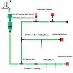 PREMIER Système D'irrigation De Jardin Fong, Kit D'irrigation Goutte à Goutte 158pcs, Irrigation Automatique Au Goutte-à-goutte -Promos Arrosage automatique Magasin 60544596 3