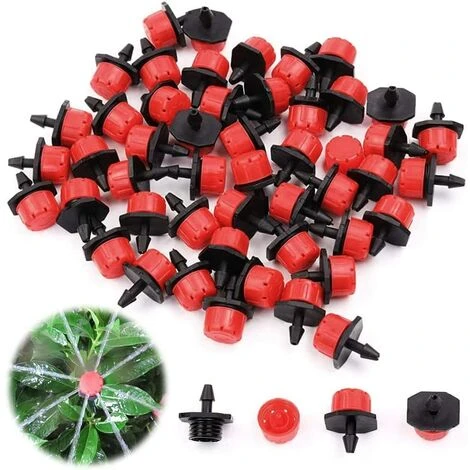 IRISFR Goutteurs Réglables D'Irrigation, 100pcs Goutteur Irrigation Réglable,Automatique D'Arrosage Pour Plante Serre DIY Jardin,rouge,Lilaris 3 IRISFR Goutteurs Réglables D'Irrigation, 100pcs Goutteur Irrigation Réglable,Automatique D'Arrosage Pour Plante Serre DIY Jardin,rouge,Lilaris – Image 3