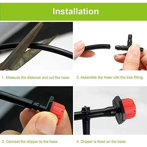 IRISFR Goutteurs Réglables D'Irrigation, 100pcs Goutteur Irrigation Réglable,Automatique D'Arrosage Pour Plante Serre DIY Jardin,rouge,Lilaris 4 IRISFR Goutteurs Réglables D'Irrigation, 100pcs Goutteur Irrigation Réglable,Automatique D'Arrosage Pour Plante Serre DIY Jardin,rouge,Lilaris – Image 4