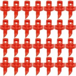 SLI-RES Lot De 50 Mini Buses D'Arrosage à 360 DegréS Pour Arrosage Des Surfaces Vertes, Des LéGumes, Des Fleurs, Des Arbres, Des Arbres Fruitiers Et D'Autres Cultures 2.1*1.3*0.8cm (Rouge)，Lilaris