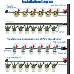 SLI-RES Lot De 50 Mini Buses D'Arrosage à 360 DegréS Pour Arrosage Des Surfaces Vertes, Des LéGumes, Des Fleurs, Des Arbres, Des Arbres Fruitiers Et D'Autres Cultures 2.1*1.3*0.8cm (Rouge)，Lilaris -Promos Arrosage automatique Magasin 63680626 4