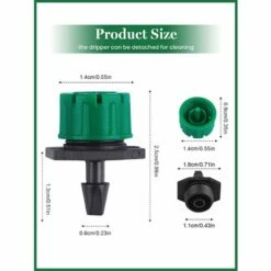 RHAFAYRE 200pcs Goutteur Irrigation Réglable, EBANKU 1/4'' Système Dirrigation Goutte à Goutte Micro Flow Drip Head Buses De Brouillard Dirrigation Pour Jardins Potagers Ou Massifs De Fleurs (Vert Foncé) -Promos Arrosage automatique Magasin 63739824 2