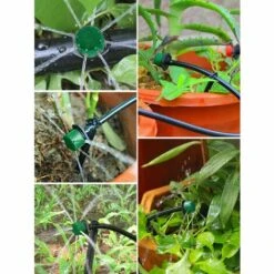 RHAFAYRE 200pcs Goutteur Irrigation Réglable, EBANKU 1/4'' Système Dirrigation Goutte à Goutte Micro Flow Drip Head Buses De Brouillard Dirrigation Pour Jardins Potagers Ou Massifs De Fleurs (Vert Foncé) -Promos Arrosage automatique Magasin 63739824 5