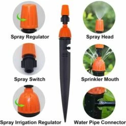 SINCèREETALI Lot De 40 Gouttes Et Pulvérisation D'eau Système D'arrosage Double Fonction Kit D'irrigation Goutte à Goutte à Micro Débit, Connecteur De Goutteurs D'irrigation à Débit D'eau Pour Tube De 4/7 -Promos Arrosage automatique Magasin 63815773 4
